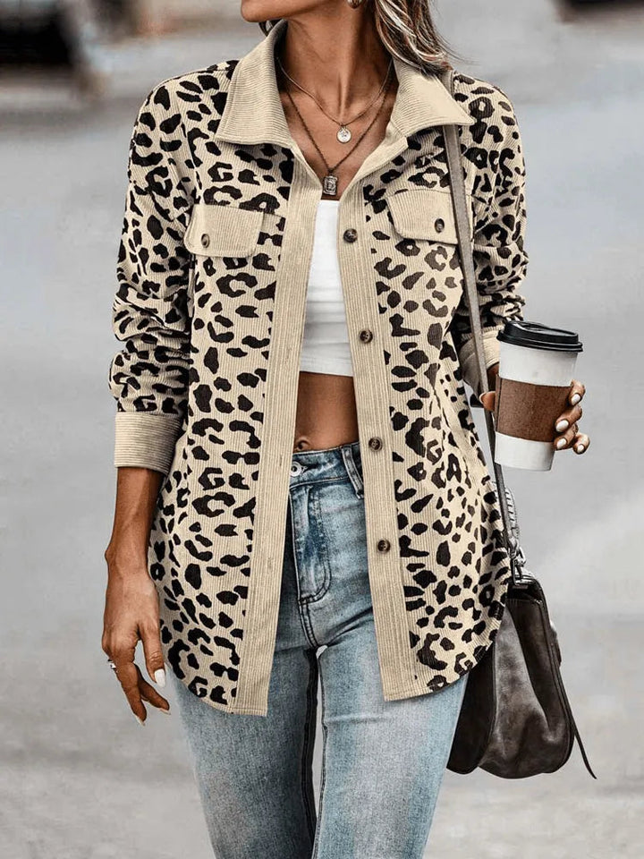 Lune London | Women's coat - Leopard print - Casual chic with neutral collar - Perfect for spring