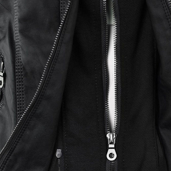 Amarae | Waterproof Women's Faux Leather Jacket with Hood