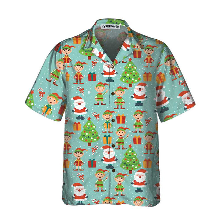 Lune London | Colorful Santa Helper patterned Hawaiian shirt, fun Christmas shirt, best Christmas gift idea