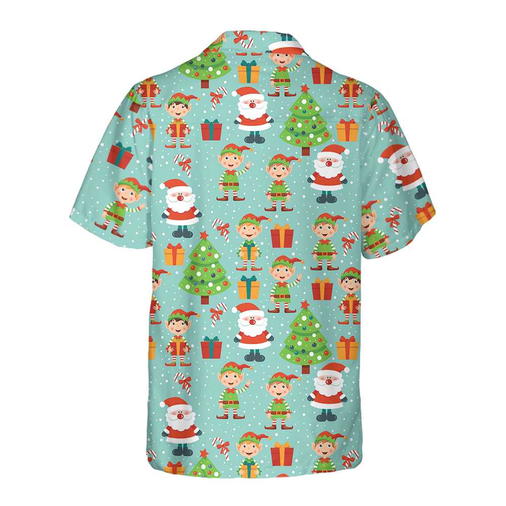 Lune London | Colorful Santa Helper patterned Hawaiian shirt, fun Christmas shirt, best Christmas gift idea