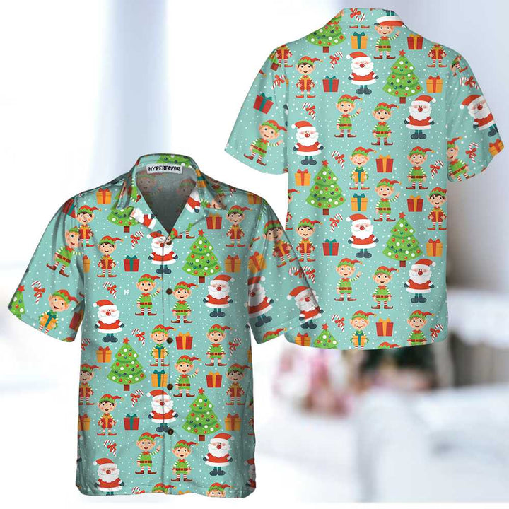 Lune London | Colorful Santa Helper patterned Hawaiian shirt, fun Christmas shirt, best Christmas gift idea