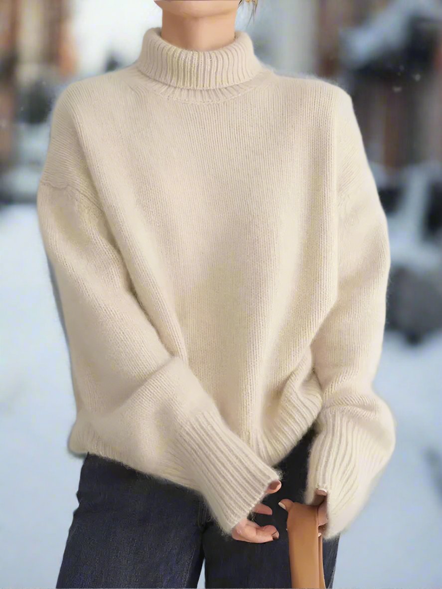 Lune London | Turtleneck Sweater - Soft Knit Material - Oversized Fit - Long Sleeves