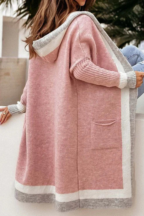 Lune London | Longer Cardigan - Open Front - Soft Knit - Ribbed Cuffs - With Pockets