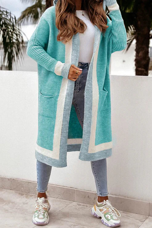 Lune London | Longer Cardigan - Open Front - Soft Knit - Ribbed Cuffs - With Pockets