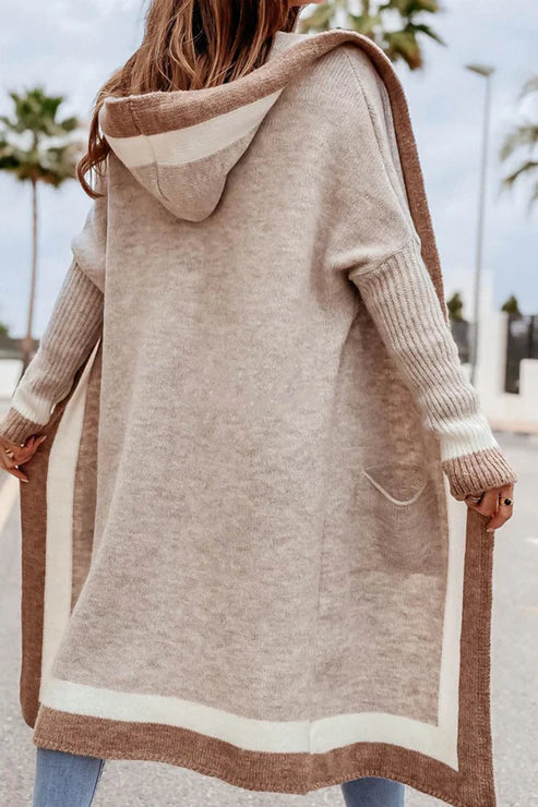 Lune London | Longer Cardigan - Open Front - Soft Knit - Ribbed Cuffs - With Pockets