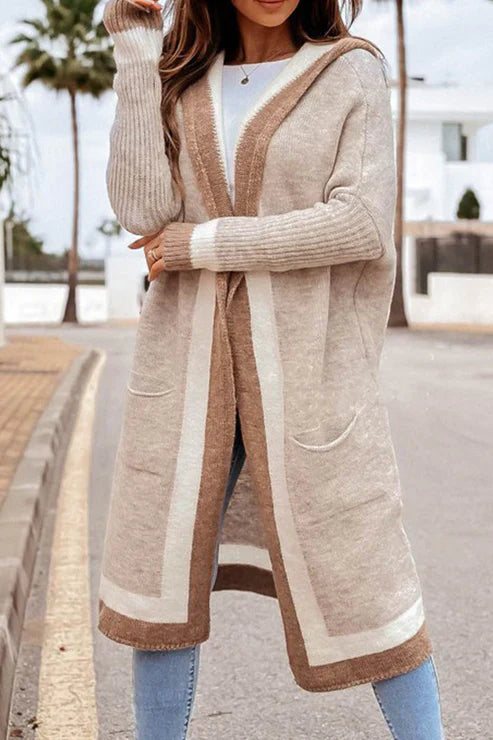 Lune London | Longer Cardigan - Open Front - Soft Knit - Ribbed Cuffs - With Pockets