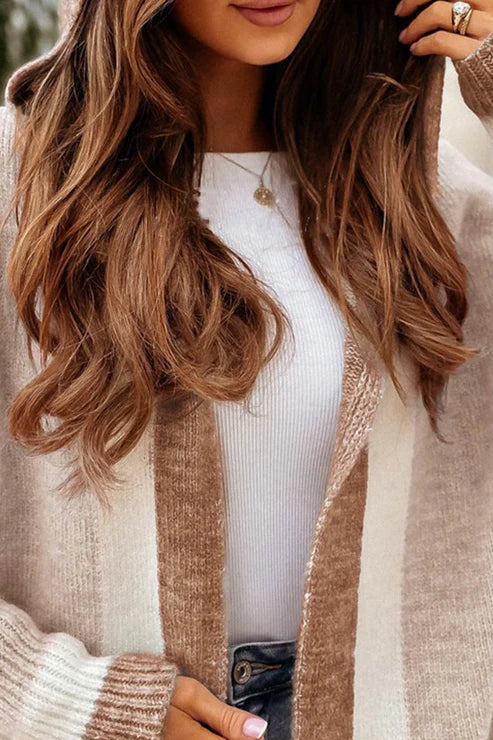 Lune London | Longer Cardigan - Open Front - Soft Knit - Ribbed Cuffs - With Pockets
