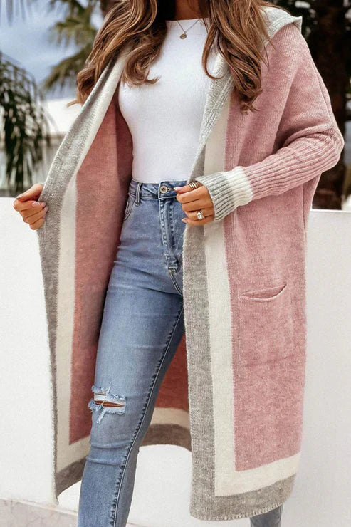 Lune London | Longer Cardigan - Open Front - Soft Knit - Ribbed Cuffs - With Pockets