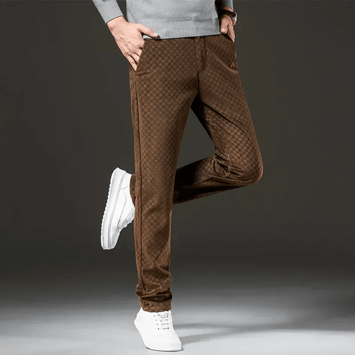 Amarae | Corduroy trousers for men - High waist, Checked