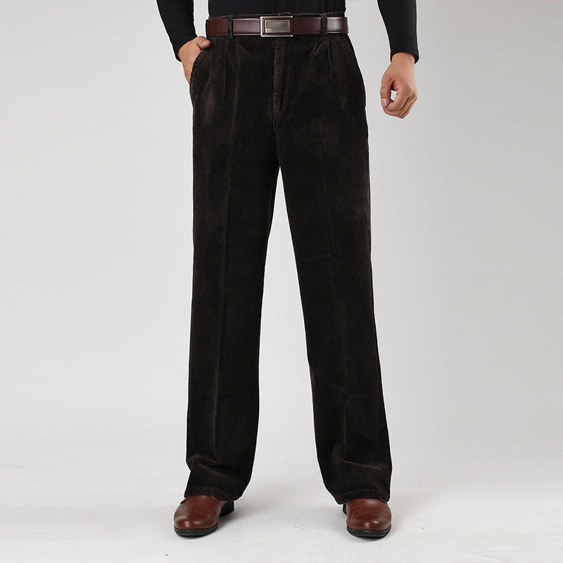 Lune London | Corduroy pants for men - Wide-cut pleated trousers
