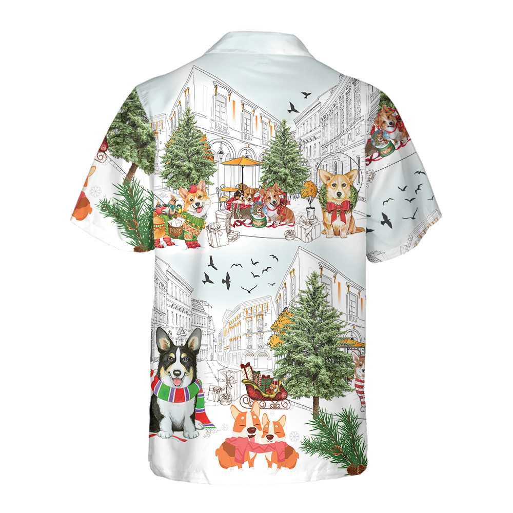 Lune London | Corgis At Christmas Hawaiian Shirt, Christmas Corgi Shirt for Men & Women, Best Christmas Gift