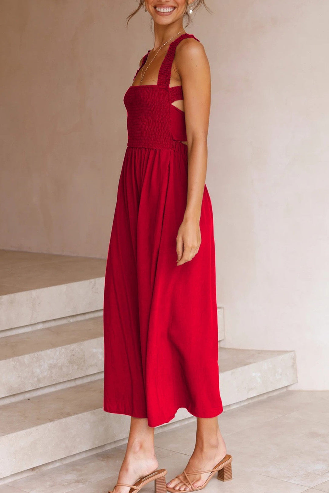 Lune London | Crisscross Tie-Back Midi Dress