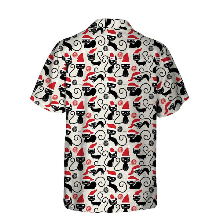 Lune London | Cute Cat Hawaiian Shirt for Christmas, Fun Catmas T-Shirt, Best Gift for Christmas