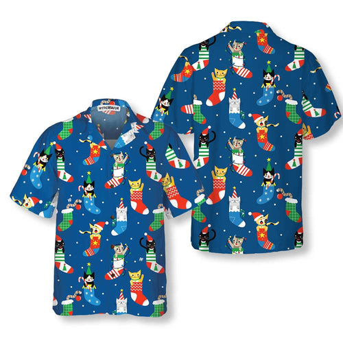 Amarae | Cute cats in Christmas socks Hawaiian shirt, Christmas cat shirt, Best Christmas gift