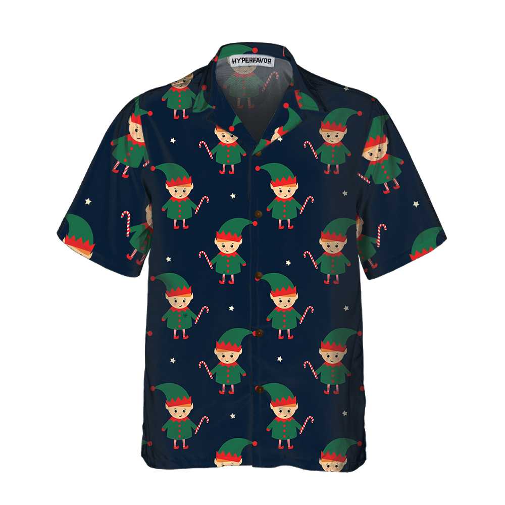 Lune London | Small elf with Hawaiian shirt made of sugar cane, fun Christmas elf t-shirt, best Christmas gift idea