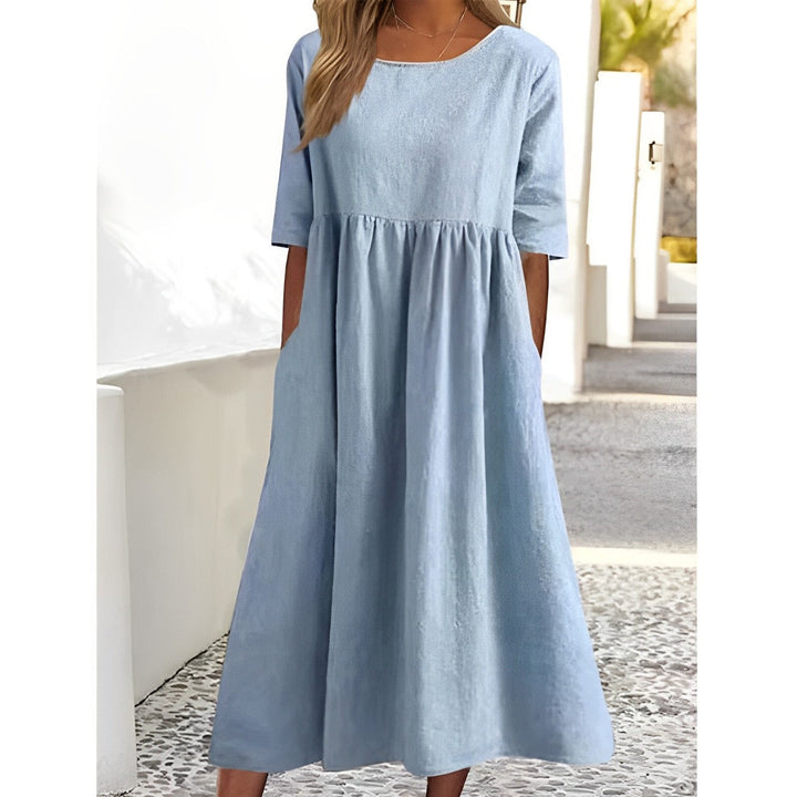 Lune London | Breathable Cotton Linen Midi Dress