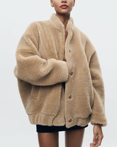 Amarae | Coat with teddy bear look for women