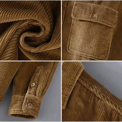 Lune London | Cord Shirt Casual Long Sleeved Pockets