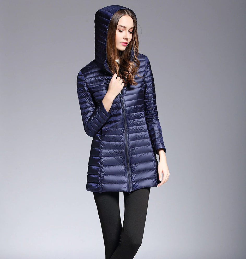 Lune London | Long Down Jacket with Hood Practical Lightness