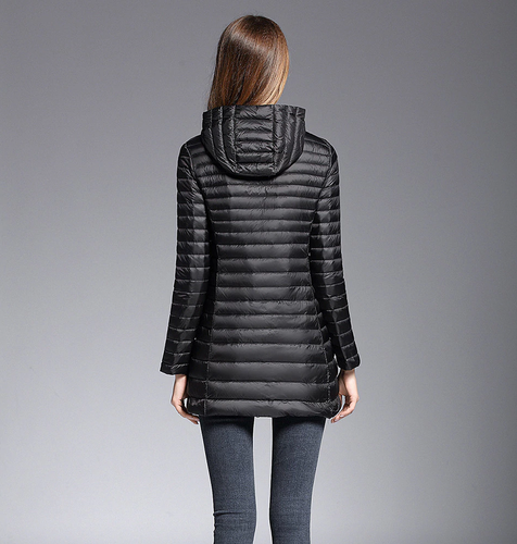 Amarae | Long Down Jacket with Hood Practical Lightness