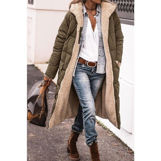 Amarae | Casual fleece coat Hazel with hood