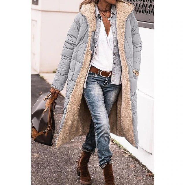 Amarae | Casual fleece coat Hazel with hood