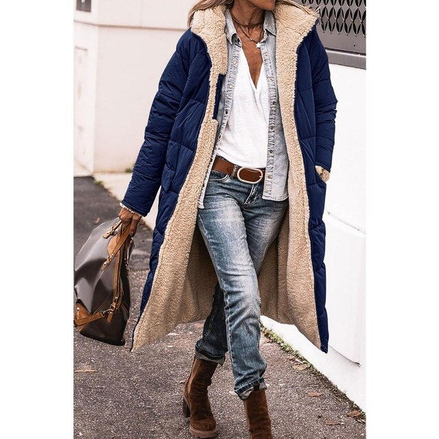 Amarae | Casual fleece coat Hazel with hood