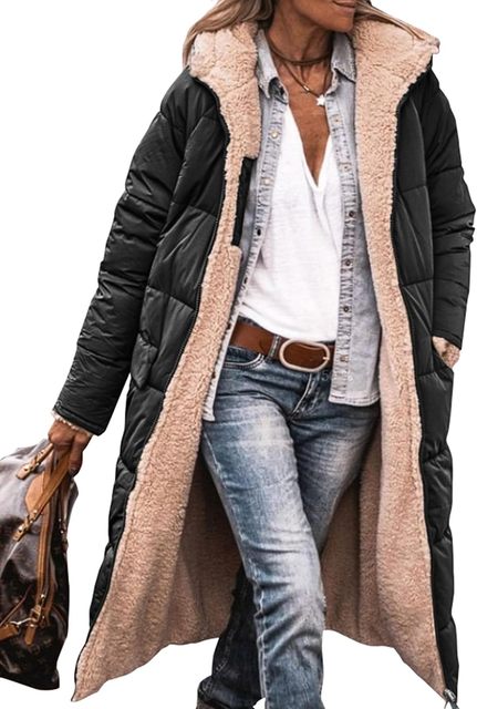Amarae | Casual fleece coat Hazel with hood