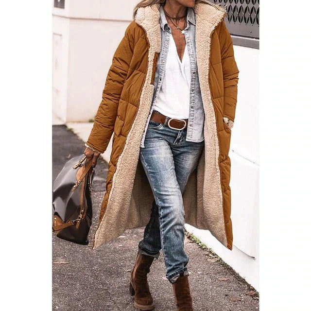 Amarae | Casual fleece coat Hazel with hood