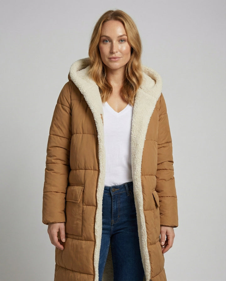 Reversible Long Women's Puffer Jacket | Heidi Fashion