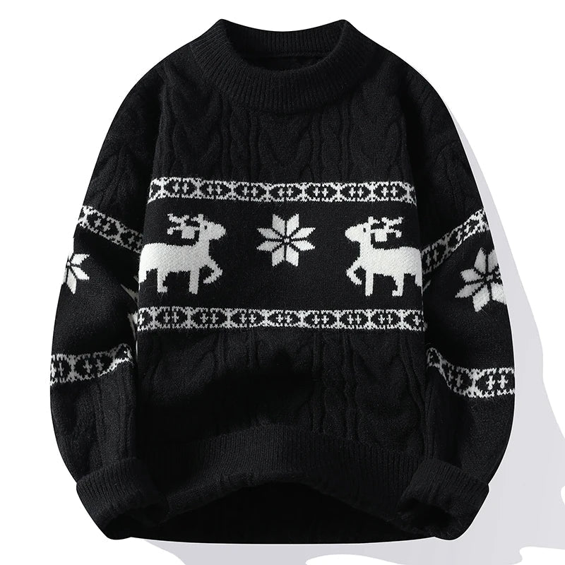 Lune London | Winter sweater with deer pattern - Warm and elegant knitted sweater for the holidays