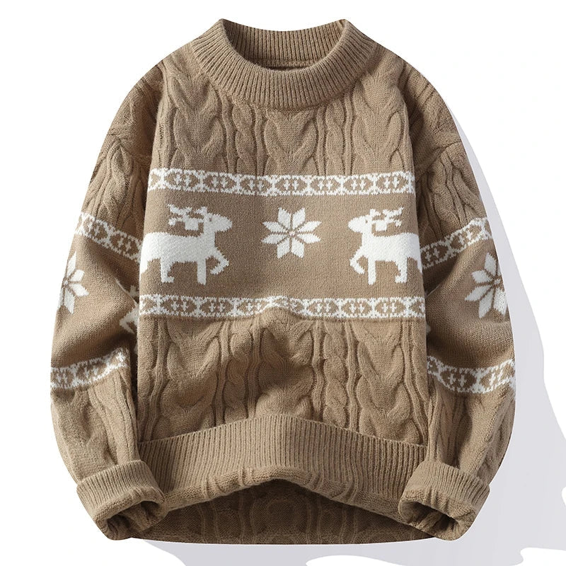 Lune London | Winter sweater with deer pattern - Warm and elegant knitted sweater for the holidays