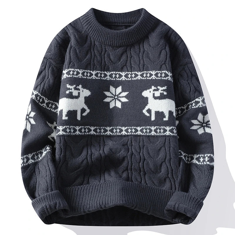 Lune London | Winter sweater with deer pattern - Warm and elegant knitted sweater for the holidays
