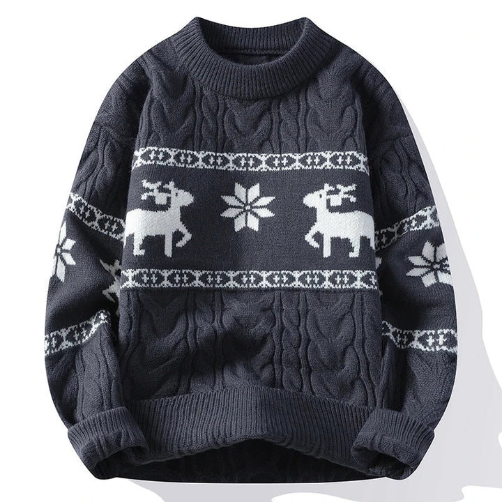 Lune London | Winter sweater with deer pattern - Warm and elegant knitted sweater for the holidays