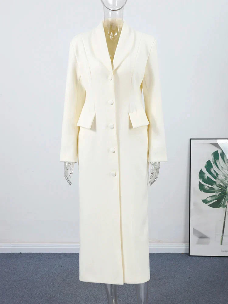 Lune London | Women's coat - Elegant wool coat with a classic lapel collar and warm padding for autumn and winter