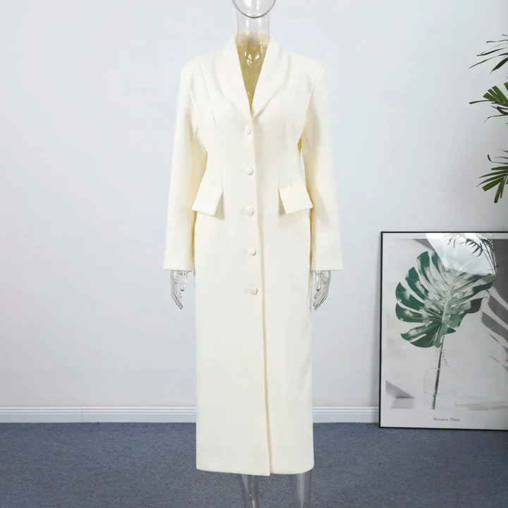 Lune London | Women's coat - Elegant wool coat with a classic lapel collar and warm padding for autumn and winter