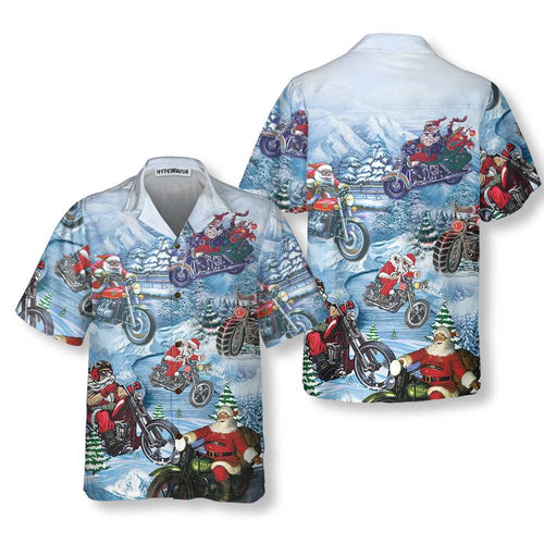 Amarae | Ride with Santa on the Christmas Hawaiian t-shirt, motorcycle Christmas t-shirt, best gift for Christmas
