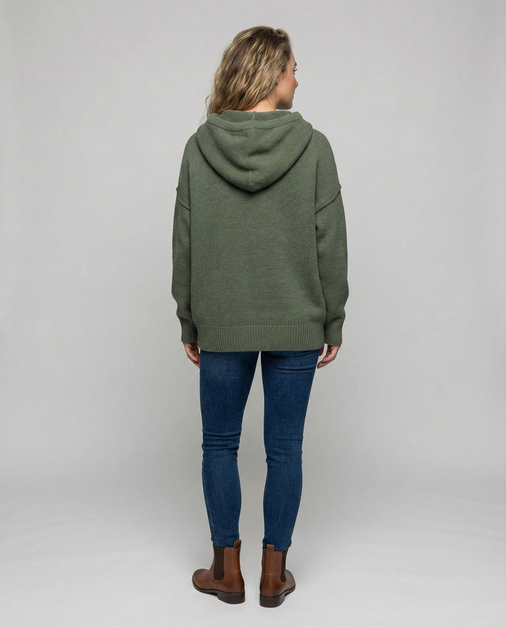 Casual, stylish pullover with stack collar | Amarae