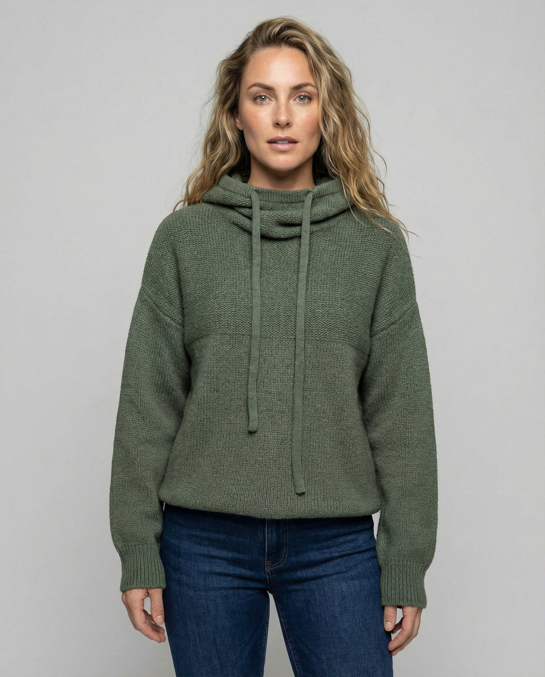 Casual, stylish pullover with stack collar | Amarae
