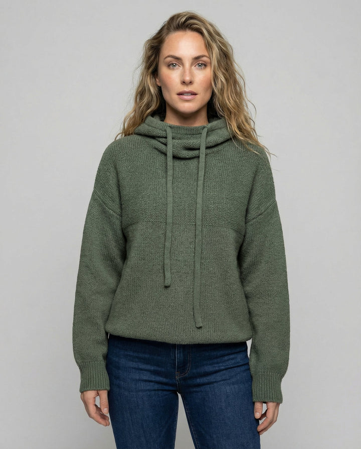 Casual, stylish pullover with stack collar | Amarae