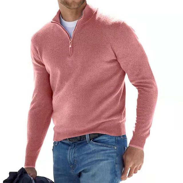 Chic Und Stil | V-Neck Sweater Men's Sweatshirt with Zipper
