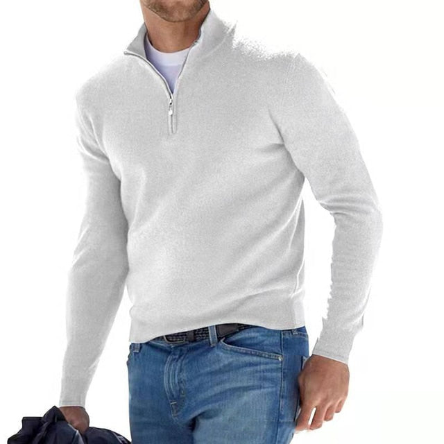 Chic Und Stil | V-Neck Sweater Men's Sweatshirt with Zipper