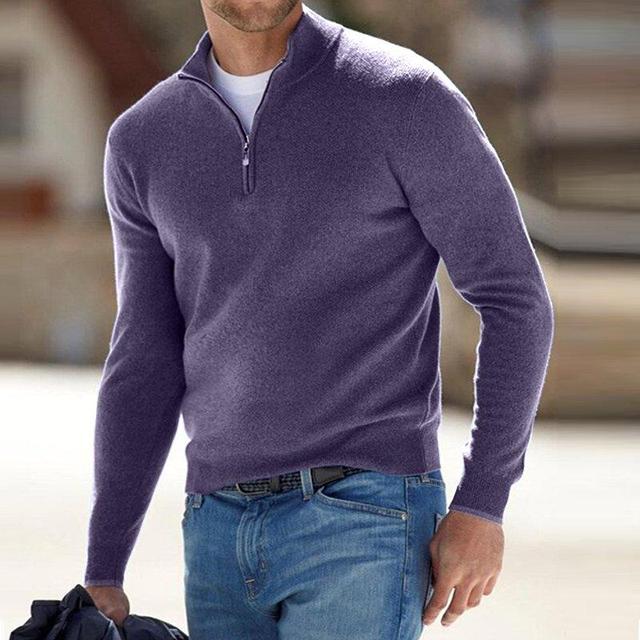 Chic Und Stil | V-Neck Sweater Men's Sweatshirt with Zipper