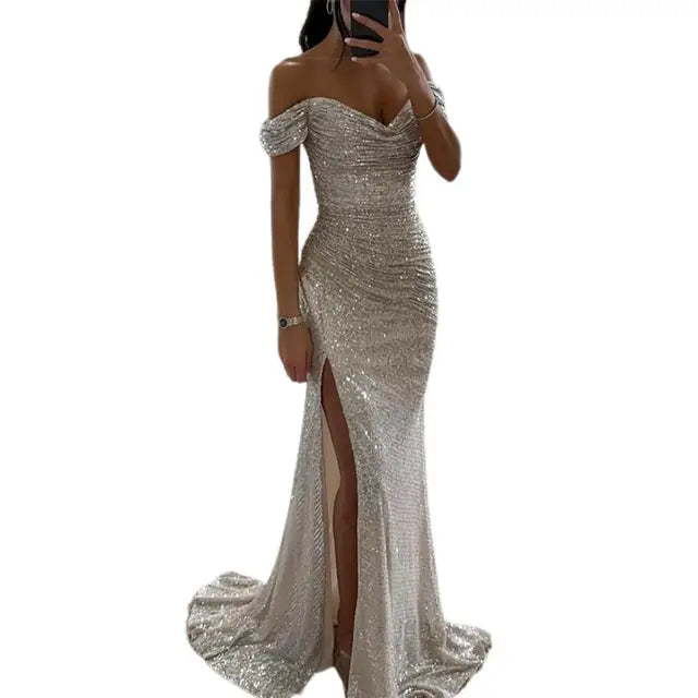 Lune London | Elegant V neck evening dress