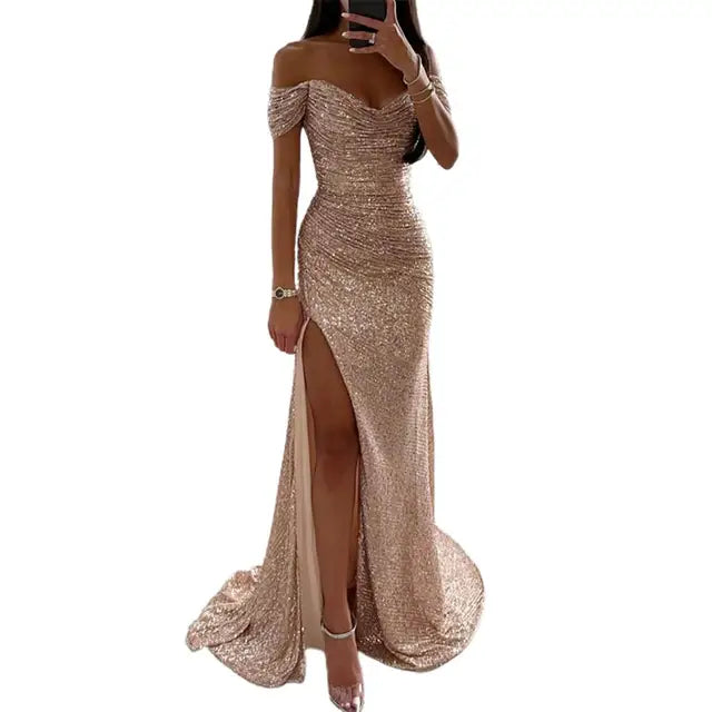 Lune London | Elegant V Neck Evening Dress