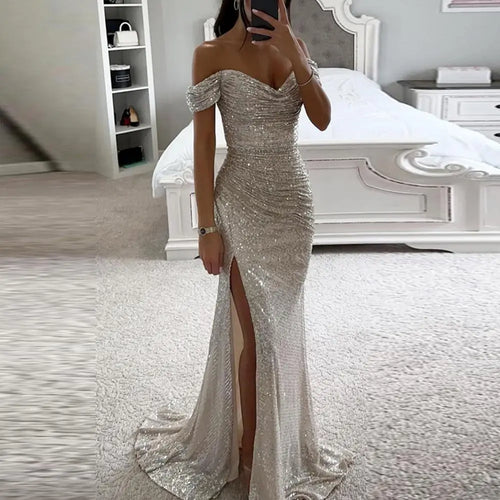 Amarae | Elegant V neck evening dress