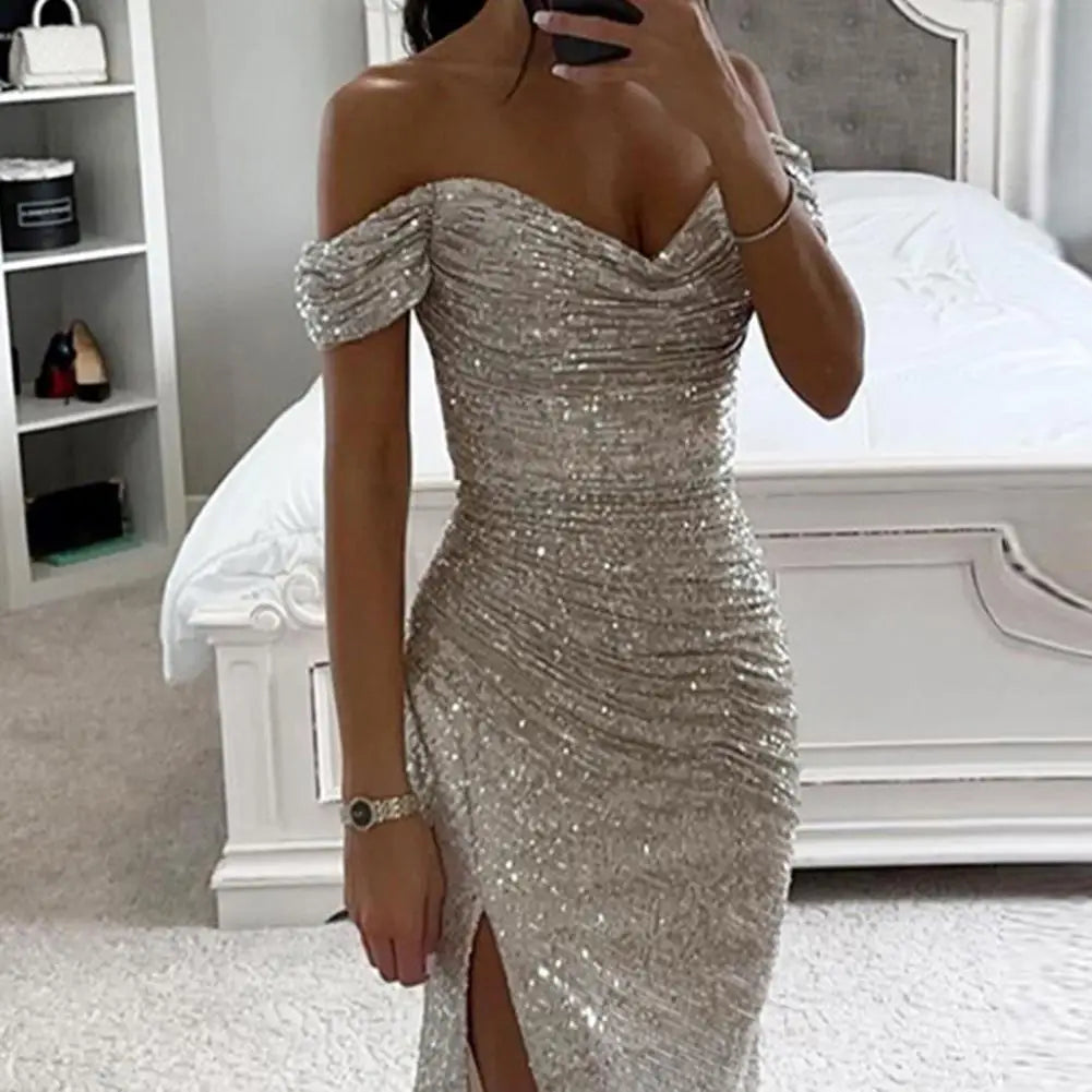 Lune London | Elegant V Neck Evening Dress