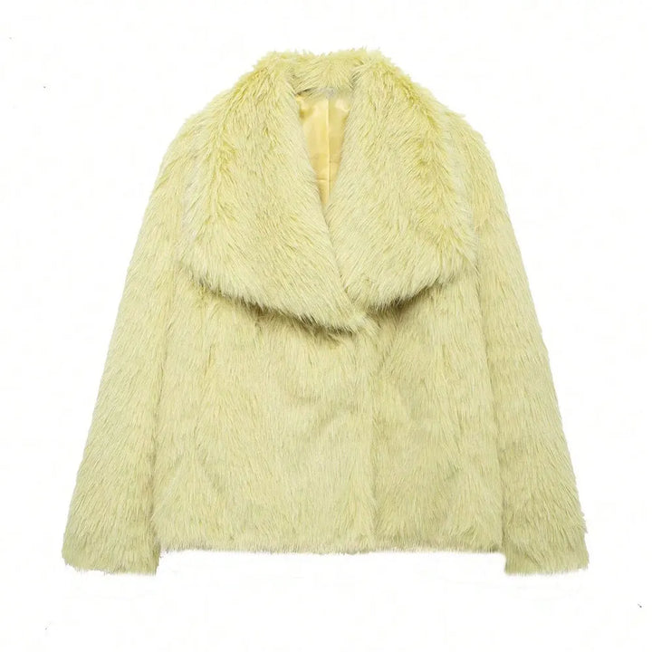Lune London | Manteau d'hiver pour femmes - Manteau long en fausse fourrure