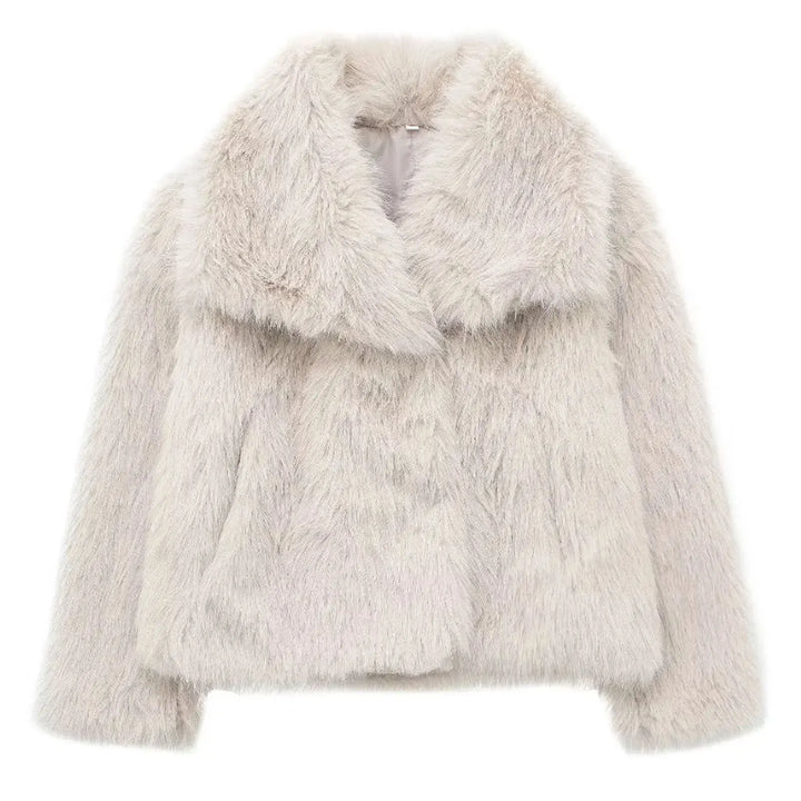 Lune London | Manteau d'hiver pour femmes - Manteau long en fausse fourrure