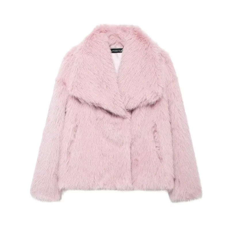 Lune London | Manteau d'hiver pour femmes - Manteau long en fausse fourrure